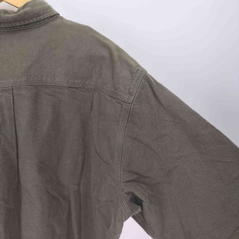 カーハート Carhartt 10AW レギュラーカラー フラップポケット サンドストーン ロゴ刺繍 L/S ワーク ネル シャツ メンズ 3XL