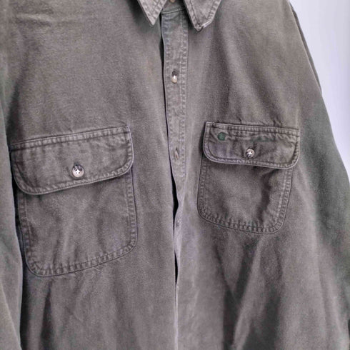 カーハート Carhartt 10AW レギュラーカラー フラップポケット サンドストーン ロゴ刺繍 L/S ワーク ネル シャツ メンズ 3XL