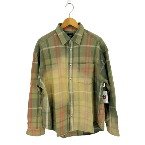 ギャップ Gap サンウォッシュド チェック柄 ツイル フランネル長袖シャツ メンズ JPN:M