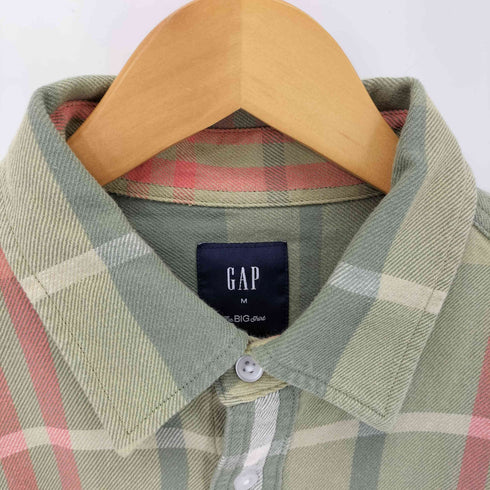 ギャップ Gap サンウォッシュド チェック柄 ツイル フランネル長袖シャツ メンズ JPN:M