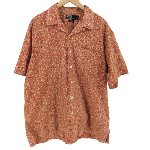 ポロバイラルフローレン Polo by RALPH LAUREN ADAMS 花柄 コットン オープンカラーシャツ メンズ import:L