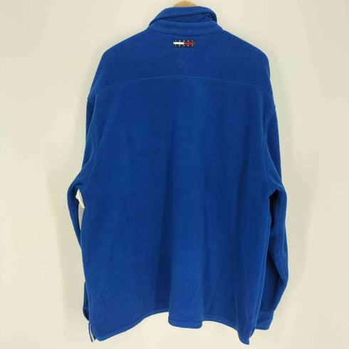 トミージーンズ tommy jeans 90S 台湾製 レギュラーカラー 金具ボタン ロゴ刺繍 L/S フリース シャツ ジャケット メンズ import:XL