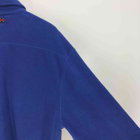 トミージーンズ tommy jeans 90S 台湾製 レギュラーカラー 金具ボタン ロゴ刺繍 L/S フリース シャツ ジャケット メンズ import:XL