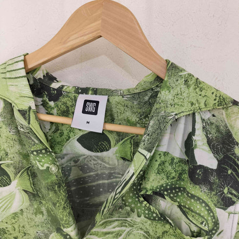 スワッガー SWAGGER 魚柄 リヨセル オープンカラーシャツ アロハシャツ メンズ JPN:M