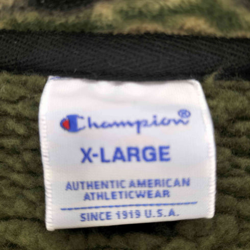 チャンピオン Champion 24AW 迷彩 タイガーカモ 裏地ボア 袖目有り フリース アクションスタイル ジップ ジャケット メンズ import:XL