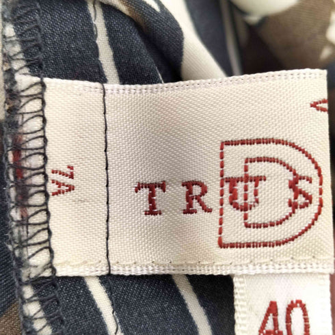 トラサルディ TRUSSARDI 総柄 ボウタイ ブラウス プリーツ スカート セットアップ レディース 40
