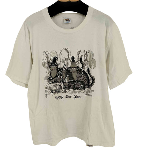 クレイジーシャツ CRAZY SHIRTS 90S USA製 クリバンキャットTシャツ メンズ JPN:L