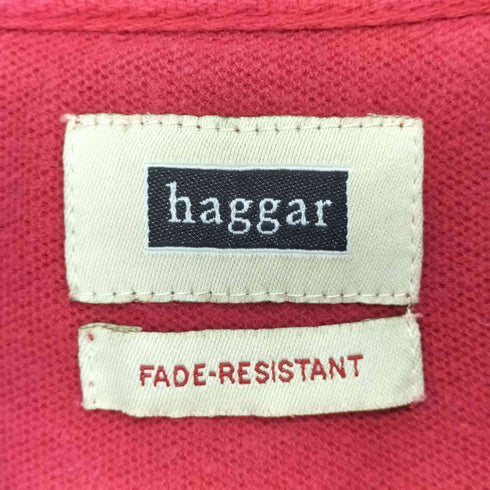 ハガークロージング HAGGAR ボーダー柄 半袖ポロシャツ メンズ LG