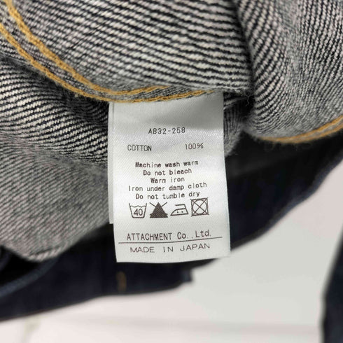 アタッチメント ATTACHMENT 13.5oz クランチデニム Gジャン ワンウォッシュ メンズ
