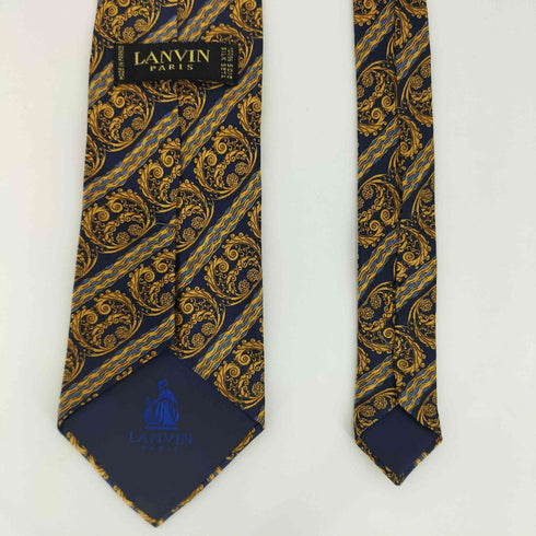 ランバン LANVIN 幾何学模様 シルクネクタイ メンズ