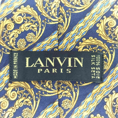 ランバン LANVIN 幾何学模様 シルクネクタイ メンズ