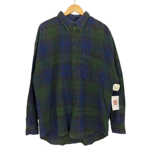 チャップスラルフローレン CHAPS RALPH LAUREN 90s チェック コットン ボタンダウンシャツ メンズ import:XL