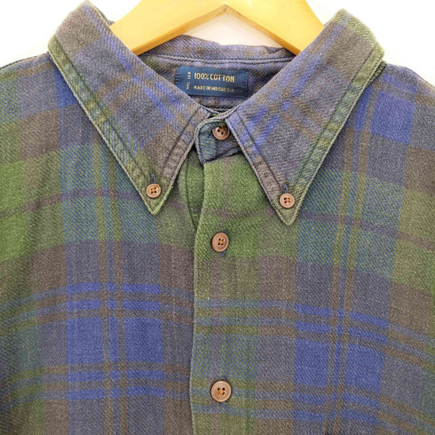 チャップスラルフローレン CHAPS RALPH LAUREN 90s チェック コットン ボタンダウンシャツ メンズ import:XL