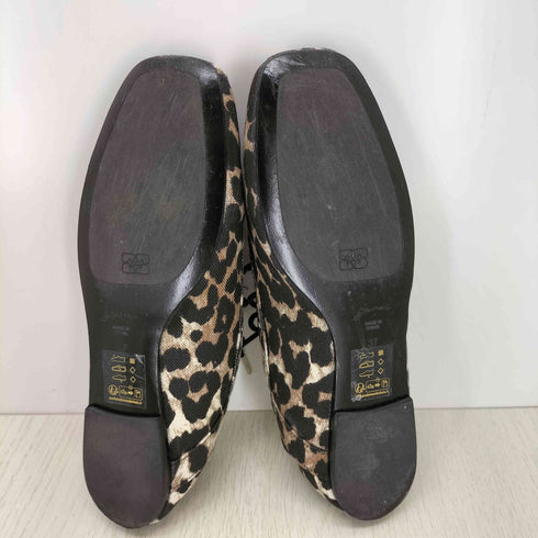 ガニー Ganni Leopard Eyelets Lace Up Ballerina レディース 37