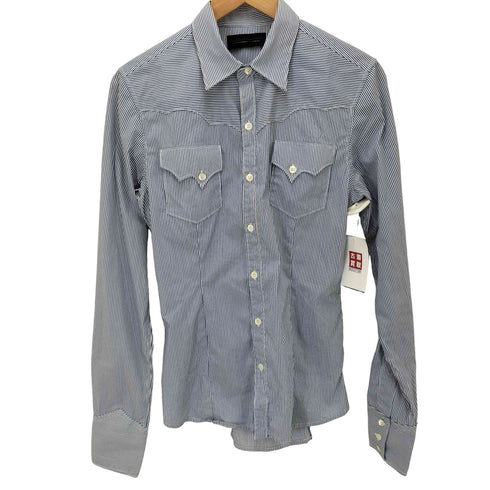 ディーゼルブラックゴールド DIESEL BLACK GOLD ストライプウェスタンシャツ レディース 40