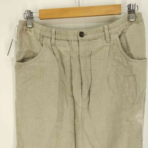 エディーバウアー Eddie Bauer 90S 白タグ 香港製 ジップフライ バッグスリット リネン マキシ スカート レディース JPN:M