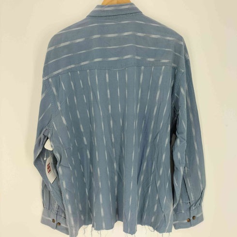 オービス ORVIS 90S レギュラーカラー ハーフボタン フラップポケット カットオフ ストライプ プルオーバー L/S シャツ メンズ import:XL