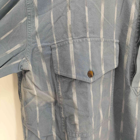 オービス ORVIS 90S レギュラーカラー ハーフボタン フラップポケット カットオフ ストライプ プルオーバー L/S シャツ メンズ import:XL