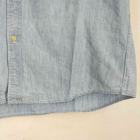 ポロラルフローレン POLO RALPH LAUREN インド製 ロゴパッチ 半袖シャンブレーシャツ メンズ import:XL