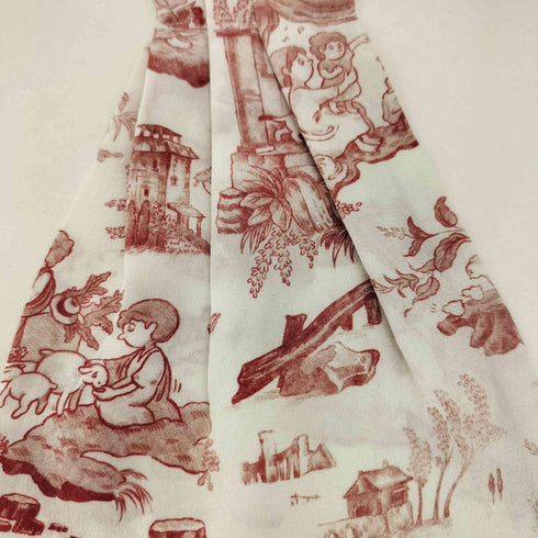 エムエーエスユー MASU 23AW COMIC TOILE DE JOUY ASCOT TIE RED メンズ