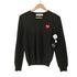 プレイコムデギャルソン PLAY COMME des GARCONS ハート ワッペン Vネック L/S プルオーバー ニット メンズ JPN:M