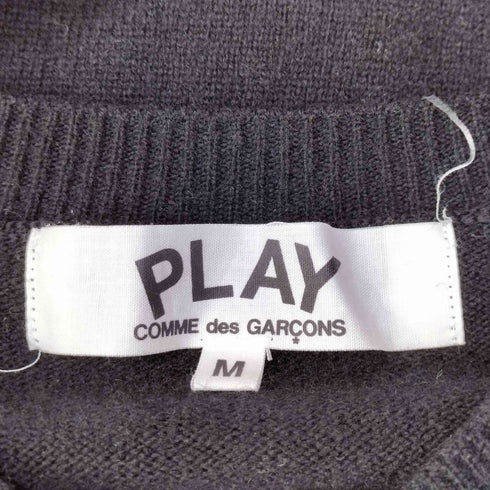 プレイコムデギャルソン PLAY COMME des GARCONS ハート ワッペン Vネック L/S プルオーバー ニット メンズ JPN:M