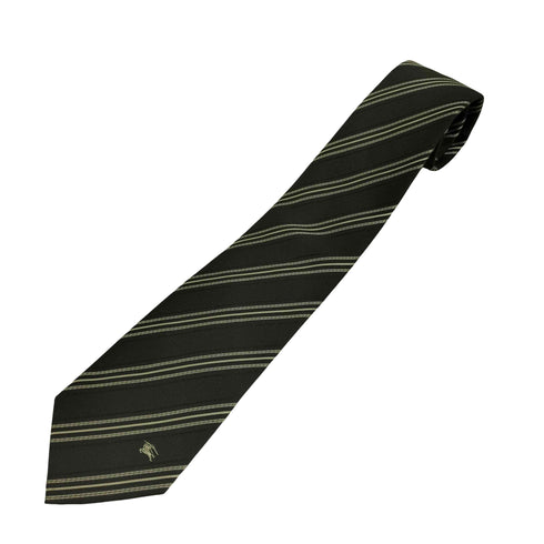 バーバリーブラックレーベル BURBERRY BLACK LABEL ロゴ刺繍 シルク100% ストライプ ネクタイ メンズ