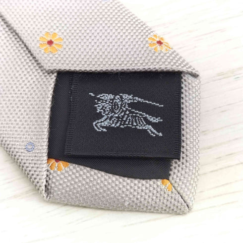 バーバリーブラックレーベル BURBERRY BLACK LABEL ロゴ刺繍 シルク100% 総柄ネクタイ メンズ