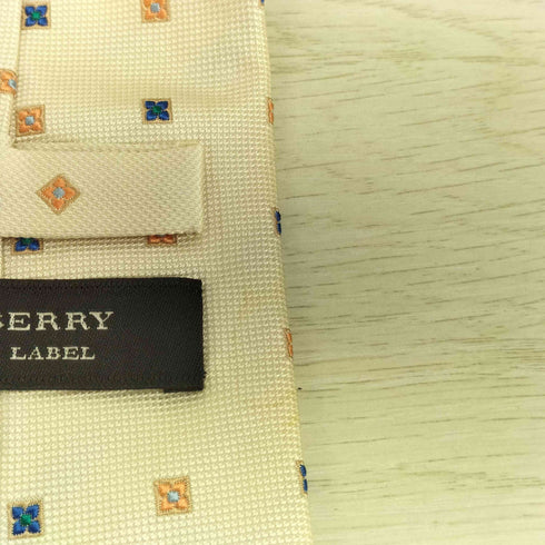 バーバリーブラックレーベル BURBERRY BLACK LABEL ロゴ刺繍 シルク100% 総柄ネクタイ メンズ