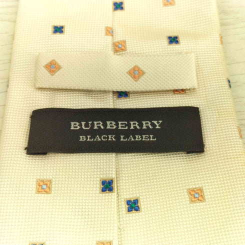 バーバリーブラックレーベル BURBERRY BLACK LABEL ロゴ刺繍 シルク100% 総柄ネクタイ メンズ