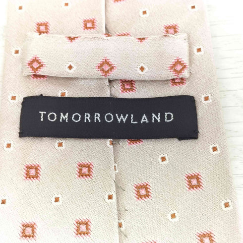 トゥモローランド TOMORROWLAND シルク100% 小紋柄 四角 ネクタイ メンズ