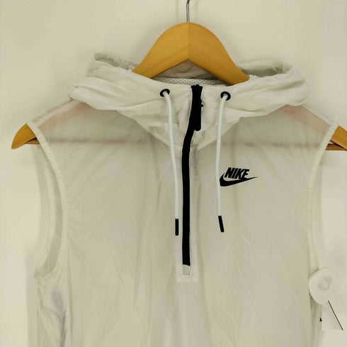 ナイキ NIKE 17SS ロゴ プリント 裏地メッシュ ジップデザイン テック ノースリーブ フーデッド ナイロン ベスト レディース import:S