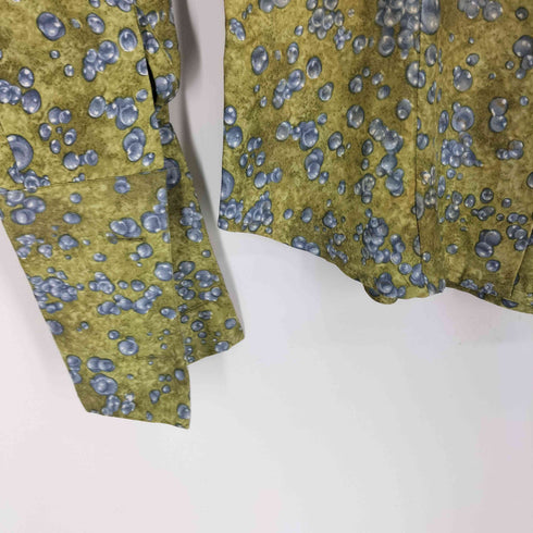 バナナリパブリック BANANA REPUBLIC 90S 韓国製 デカ襟 水玉 水滴 バブル L/S シルク シャツ レディース import:S