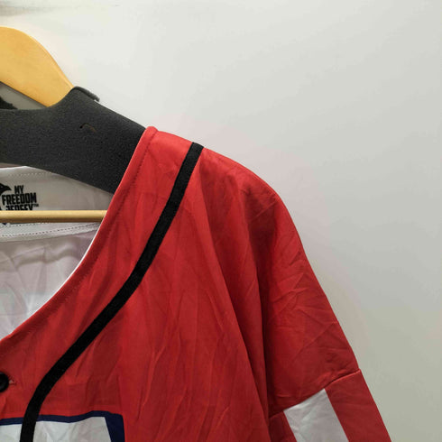 MY FREEDOM JERSEY USA 星条旗 自由の女神 ナンバリング 1 半袖 ゲームシャツ ビックサイズ メンズ 5XL