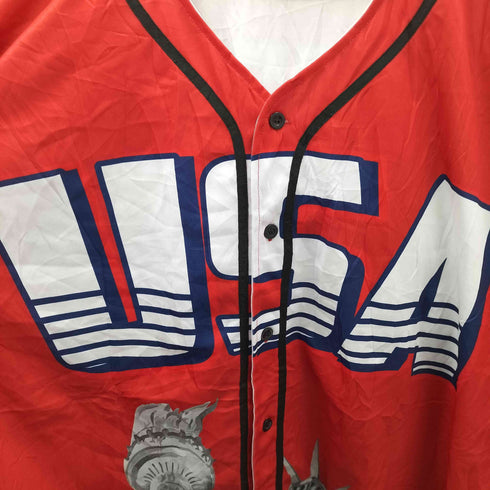 MY FREEDOM JERSEY USA 星条旗 自由の女神 ナンバリング 1 半袖 ゲームシャツ ビックサイズ メンズ 5XL