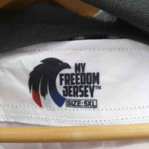 MY FREEDOM JERSEY USA 星条旗 自由の女神 ナンバリング 1 半袖 ゲームシャツ ビックサイズ メンズ 5XL