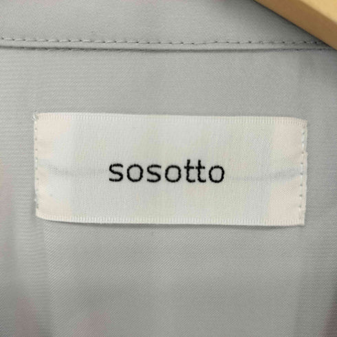 ソソット sosotto アンティークサテンシャーリング袖ブラウス レディース