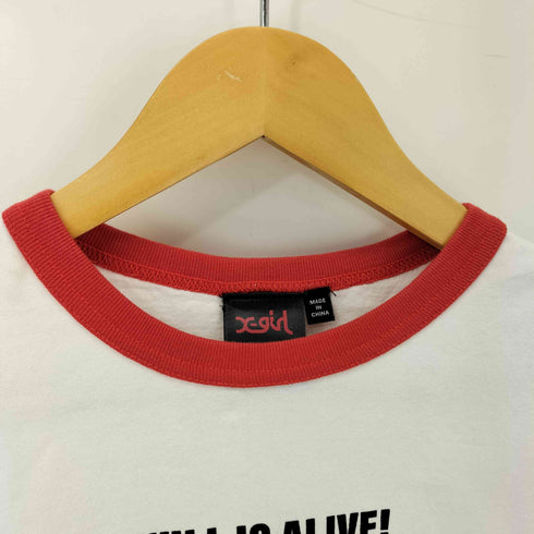 エックスガール X-girl BOYS RINGER ムービープリントリンガーS/S Tシャツ レディース M