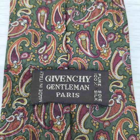 ジバンシィ GIVENCHY MADE IN ITALY ペイズリー柄 シルクネクタイ メンズ
