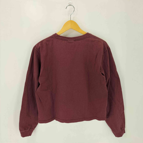 グッドウェア Goodwear USA製 クロップド ウォッシュ加工ポケットL/S Tシャツ レディース M