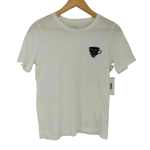 ケイトスペード Kate spade ティーカッププリント クルーネック半袖Tシャツ レディース import:XS