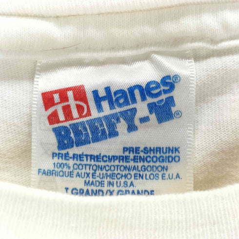 ヘインズ Hanes 80~90s USA製 両面プリント クルーネックTシャツ メンズ JPN:XL