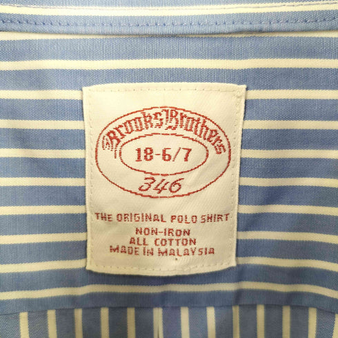 ブルックスブラザーズ 346 BROOKS BROTHERS マレーシア製 ストライプボタンダウンシャツ メンズ 18 6/7