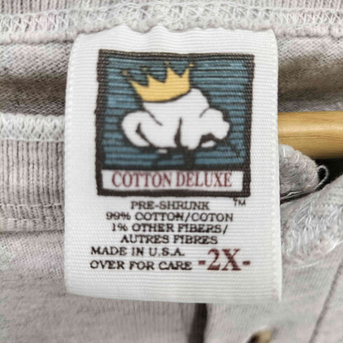 コットンデラックス COTTON DELUXE USA製 ヘンリーネック カットソー メンズ 2X