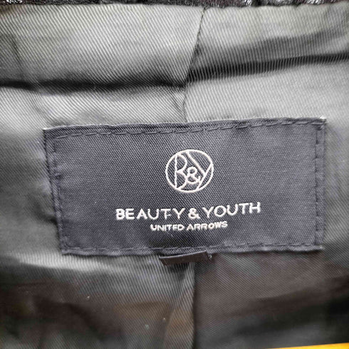 ビューティーアンドユースユナイテッドアローズ BEAUTY & YOUTH UNITED ARROWS ラムレザー ダブルジップ シングルライダースジャケット メンズ M