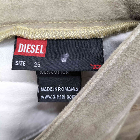 ディーゼル DIESEL デニム切替 モールスキン 裾リブ ローライズ パンツ Y2K レディース 25