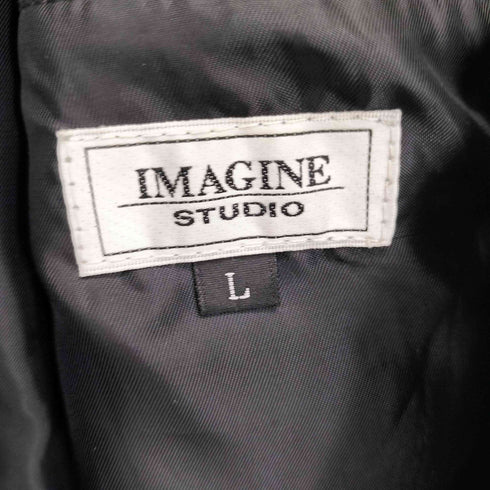 IMAGINE STUDIO ラムレザー スタンドカラー ジップアップジャケット メンズ L
