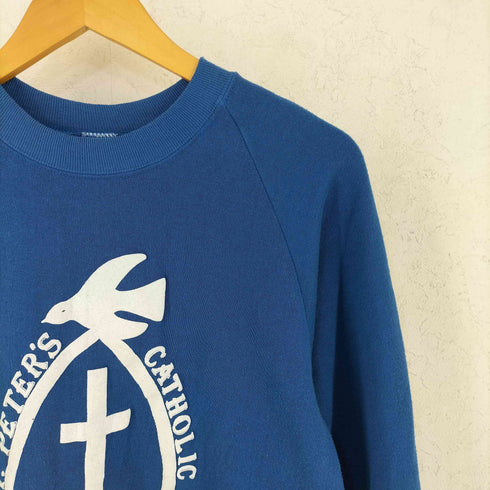 ジャージーズ JERZEES 80~90S ST.PETERS CATHOLIC SCHOOL 発泡プリントラグランスウェット メンズ M
