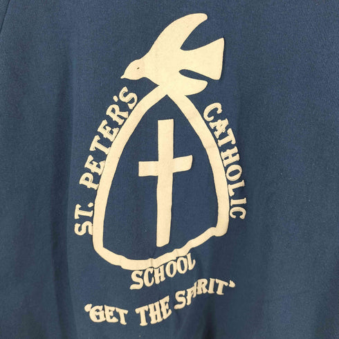 ジャージーズ JERZEES 80~90S ST.PETERS CATHOLIC SCHOOL 発泡プリントラグランスウェット メンズ M