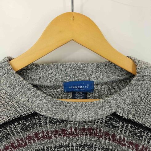 タウンクラフト TOWNCRAFT USA製 総柄コットンセーター メンズ import:XL